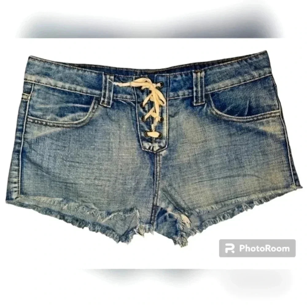 Juniors Others Follow Denim Drawstring Shorts Sz 9